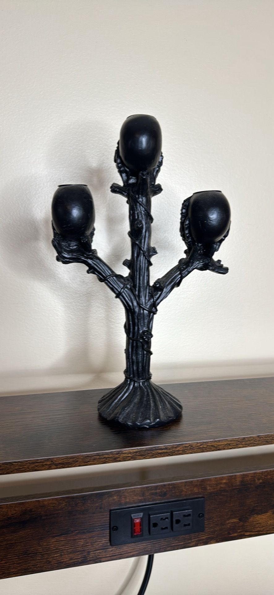 Halloween skull candle holder