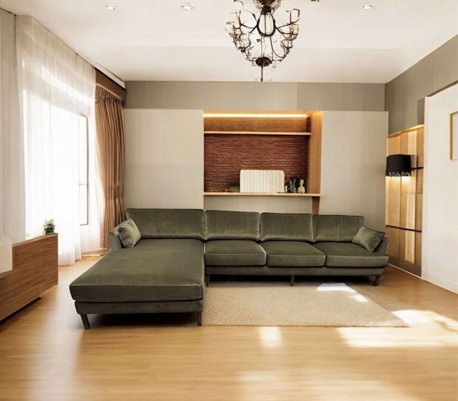 Unboxing: Interior Define, Winslow 4-Seat Left Chaise Sectional Coriander Sage Green. We deliver