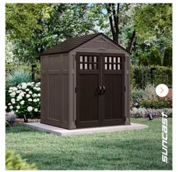 6 ft. W x 5 ft. D Plastic Resin Storage Shed with Floor (34 sq. ft.) in Dark Taupe (Gray)