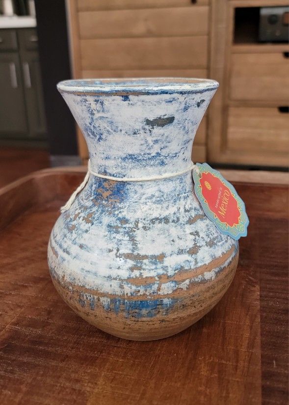 Handcrafted Mexican Pottery Decorative Vase