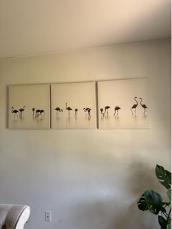 3-Piece Flamingo Canvas Wall Art Set