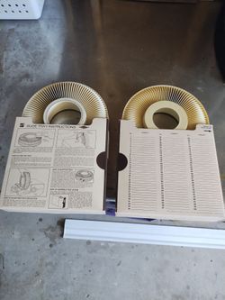 Slide projector carousels.