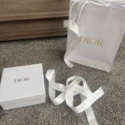 Empty Dior Gift Bag & Box with Ribbon