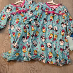 Toddler Girls Blue Flannel Frosty Snowman Nightgown Holiday Gown 18M