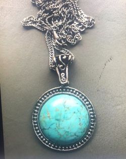 Turquoise Pendant With Necklace 