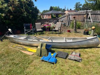 Alumacraft vintage aluminum canoe set