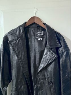 Long Genuine Leather Trench Coat - Med - Matrix Industrial Goth 90s