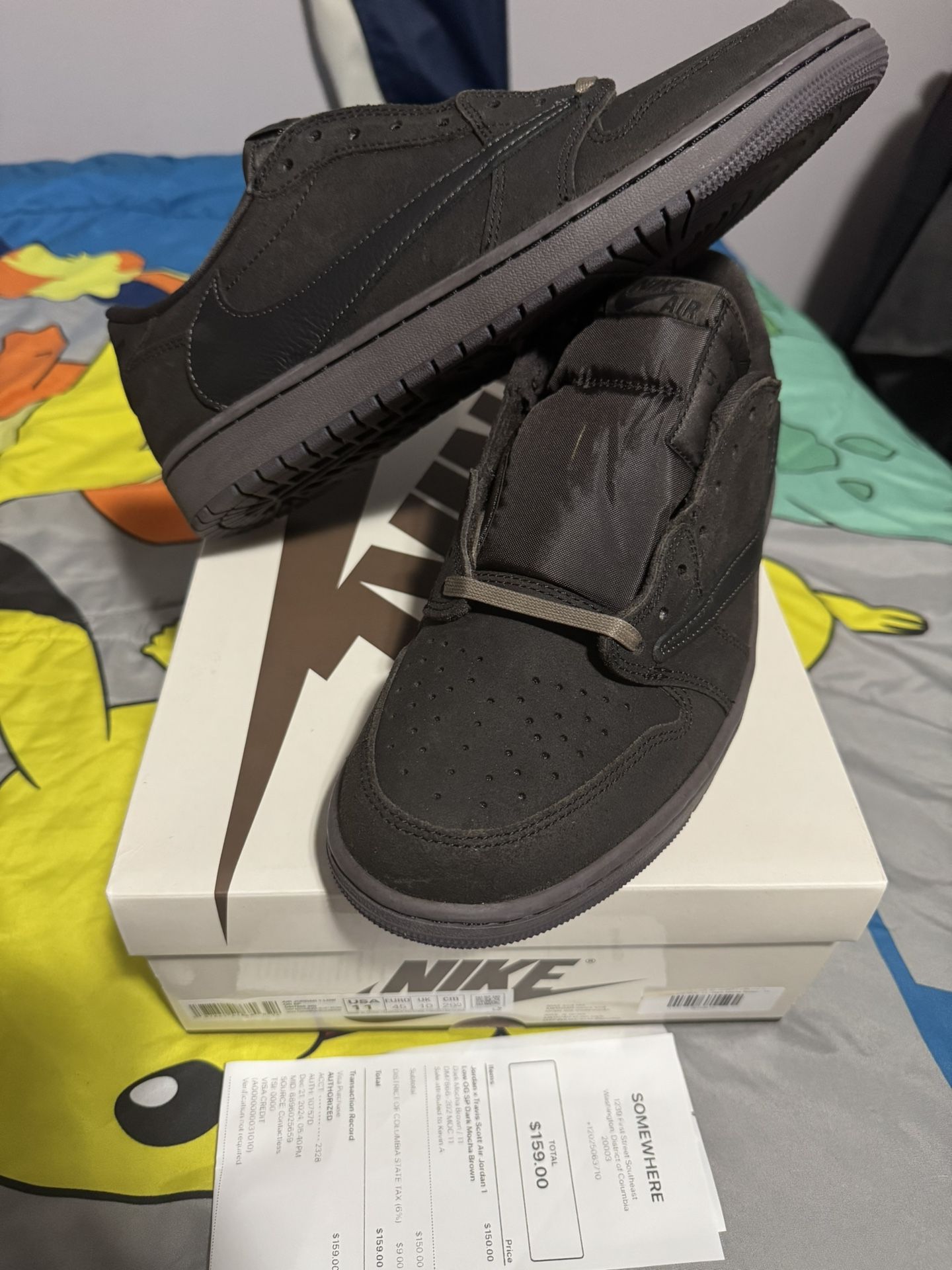 Jordan 1 Low Travis Scott Velvet Brown Size 11 