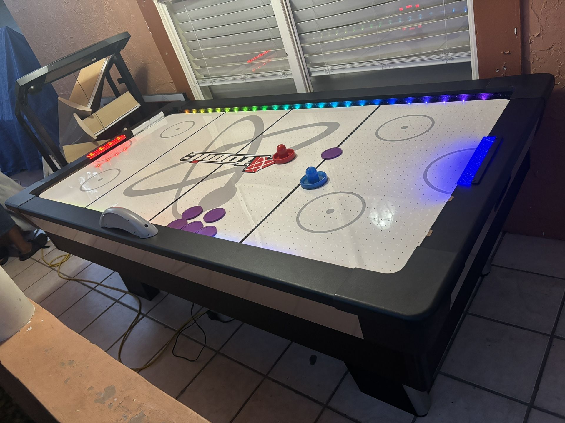 Air Hockey Table with LED Lights 