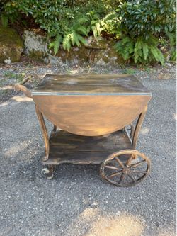 Antique Paalman Furniture Drop-Leaf Tea / Serving Cart