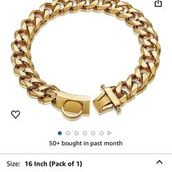 16” Cuban link dog collar- $25