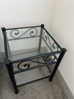 Glass side table