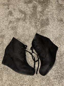 Black Wedge Bootie 