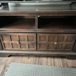 Real Wood TV Stand and Small Shelf
