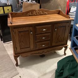 Solid Wood Side Board- 45 1/2” Wide- 18” Deep -39” Tallest Area- 