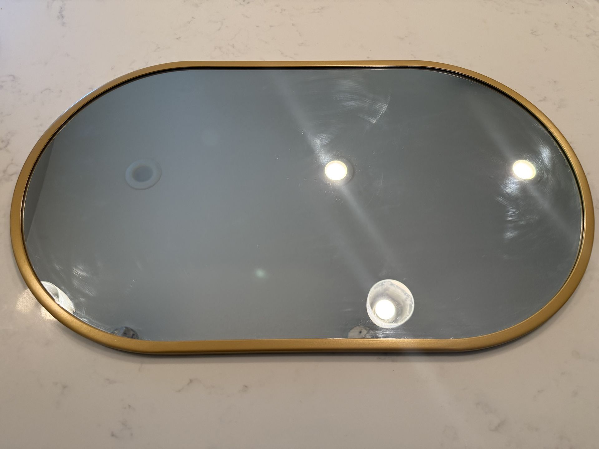 Gold Accent Oval Mirror