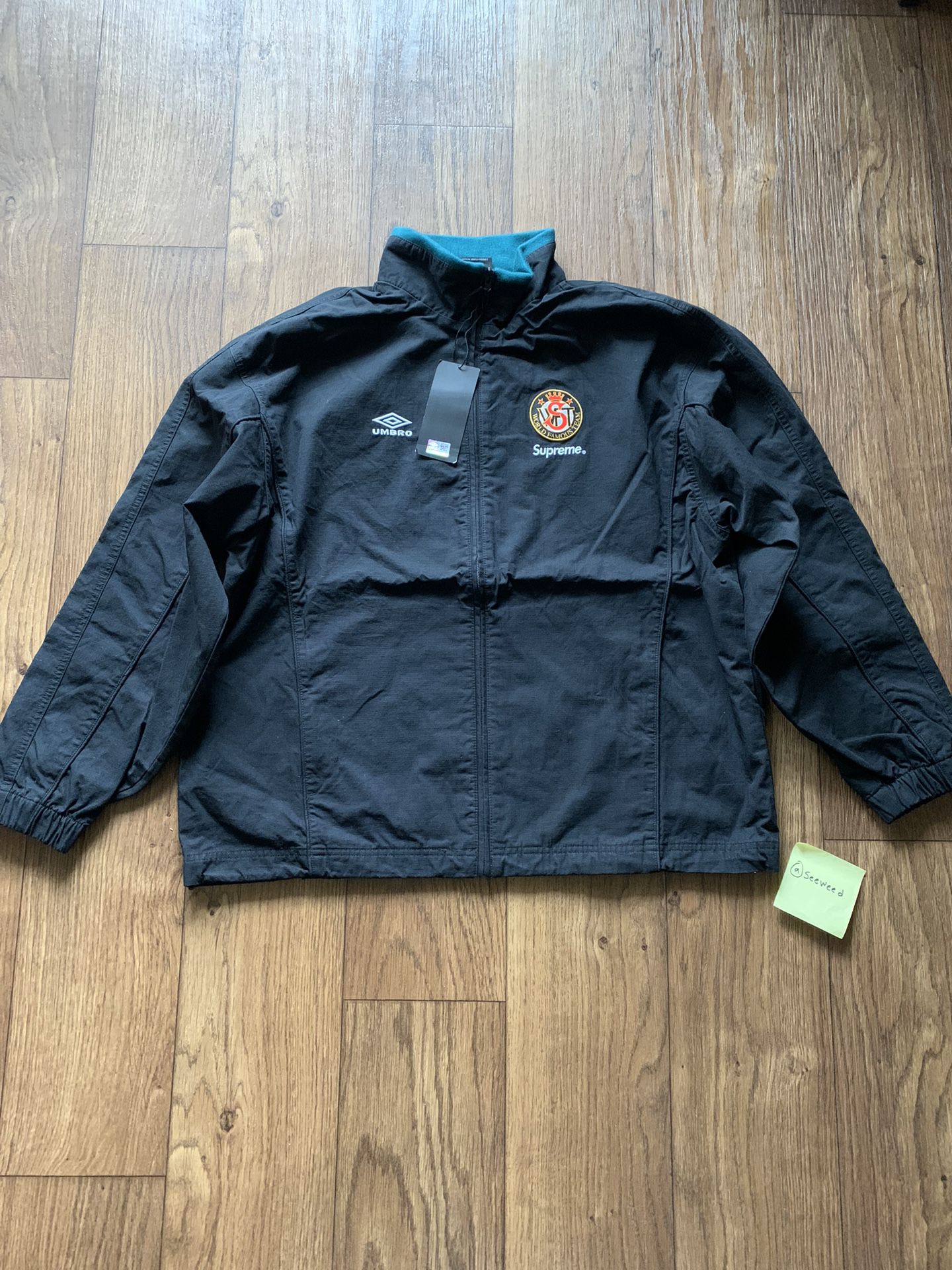 Supreme Umbro Cotton Ripstop Track Jacket Black Size Medium