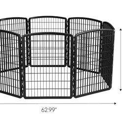 New IRIS USA 34"H Exercise 8-Panel Pet Playpen, for Small Medium Dogs up to 50lbs.  Color=Black