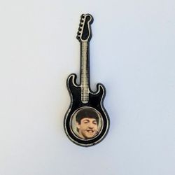Vintage 1960s Paul McCartney Guitar Pin 1-1/4" x 2" - Authentic Beatles Paul McCartney Memorabilia • Paul McCartney Collectibles, The Beatles Memorabi