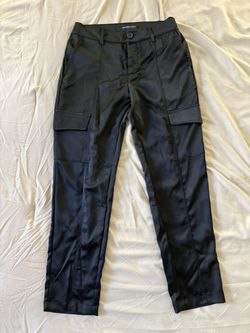 Modern Supply by Sanctuary Black Satin Utility Cargo Trousers - Size 26