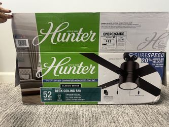 NEW Matte Black Hunter Fan