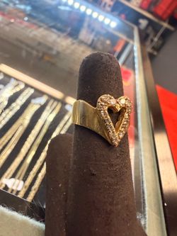 14KT  Heart Ring W/ Natural Diamond 46418-2