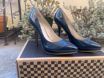 Blue Patent Leather Heel