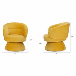 Article mustard swivel accent chair