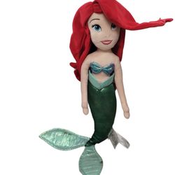 Disney Store Ariel The Little Mermaid Plush Doll Soft 20" Princess Stuffed

Has a couple stains on fins at bottom. Has a hole in back of hair. Look at