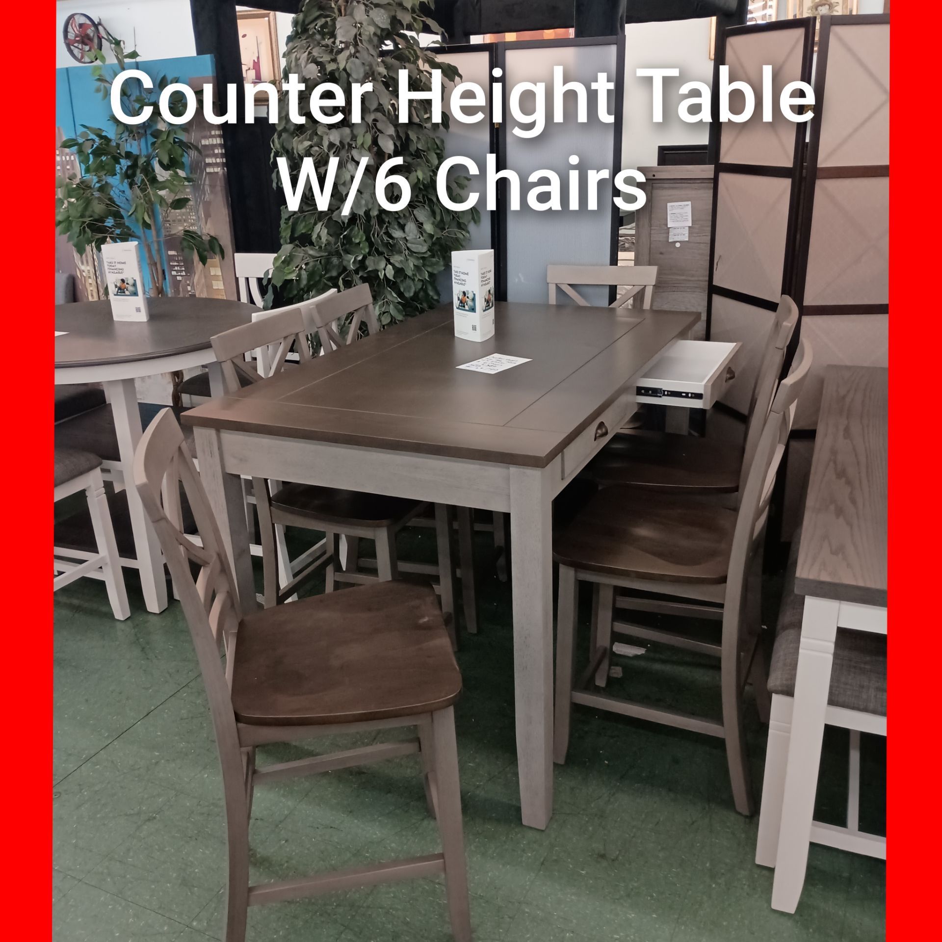 ✨ Counter Height Table With 6 Chairs