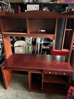 Solid hardwood computer desk