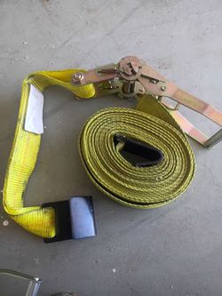 2"x 30' flat hook tie down straps with ratcheting end.
