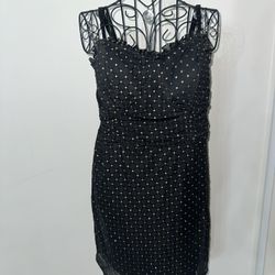 Black sun dress with gold Sparkles 
