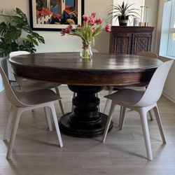 60” Round Table & IKEA  Chairs 