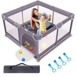 Brand New 50"x50x27 Large Baby Playpen With Anti Collision Foam Toddler Activity Center Non Toxic Oxford Cloth Corralito De Bebe Portable Play Yard