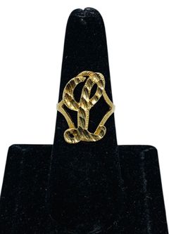 Initial "L" 10K Yellow Gold Ring | Size 7 | 2.64g