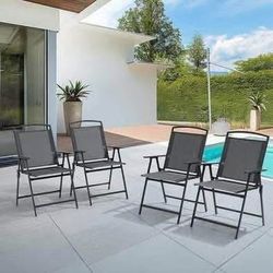 New set of 4 foldable outdoor Patio chairs