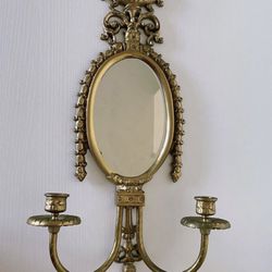Antique Brass Mirror Wall Sconces