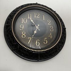 Moving Sale - Elegant Black and Gold Wall Clock