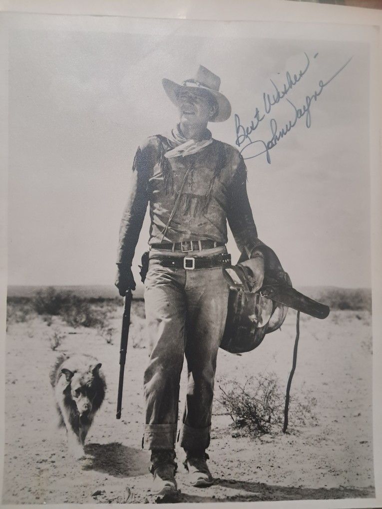 John wayne autograph photo