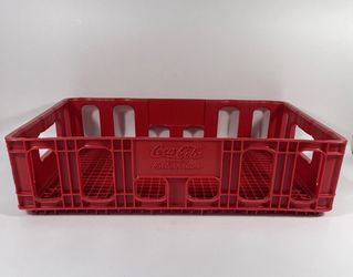 Vintage Coca Cola Plastic Crate Stackable 18.5" x 12.25" Coke Tray Carrier Red
