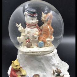 Disney Winnie The Pooh Music Snow Globe - We Wish You A Merry Christmas
