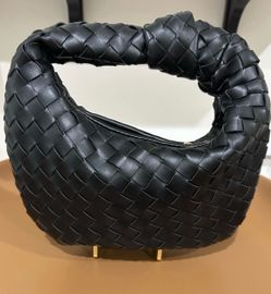 Urban Expressions Black Woven Crescent Satchel Zip Top Handle Gold Hardware