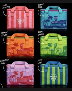 TRADER JOES INSULATED mini TOTES…SET OF 6 COLORS