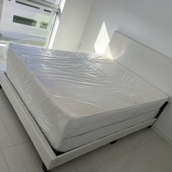 Queen Size Bed Frame With Mattress And  All New Furniture And Free Delivery 