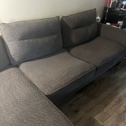 Grey Couch And Ottoman 