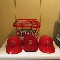 Angels Baseball Set 1 Clear Tote bag, 2 Hard Hats , 1 Soft Cap  Set Sold Together.