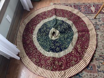 Vintage Tree Skirt & Tree Stand 