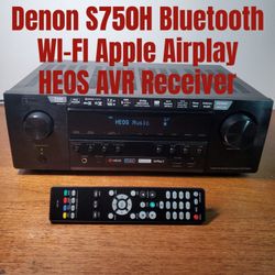 Denon AVR S750H  7.2 Channel HomeTheater 4K Receiver Bluetooth AVR With eARC Remote Wi-Fi Heos Apple Airplay Phono