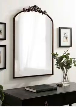 Arendahl 24.00 in. W x 36.00 in. H Arch Metal Bronze Framed Traditional Wall Mirror